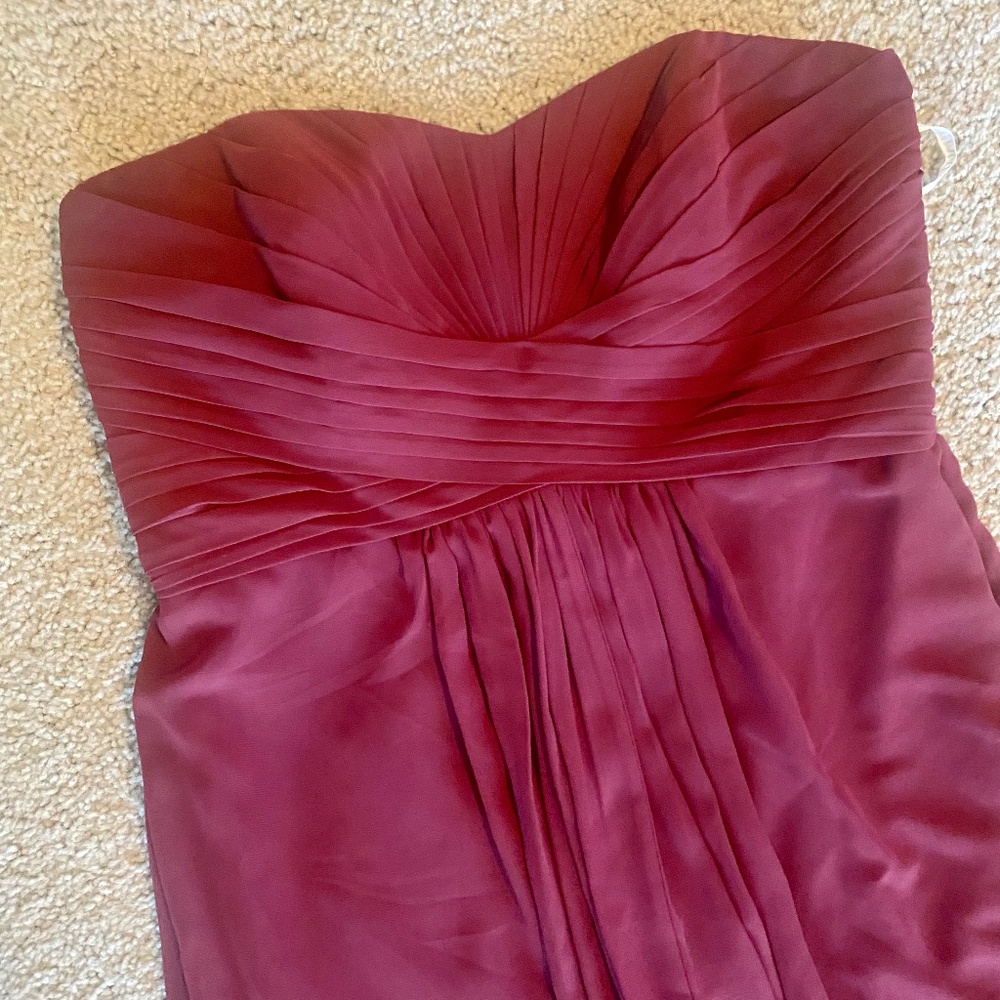 Traditional David's Bridal Strapless Bridesmaid's Dress